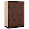 Salsbury Industries 2 Tier Designer Locker, 54"Wx76"Hx24"D, 6 Door, Mahogany 18-22364MAH - alternate 1